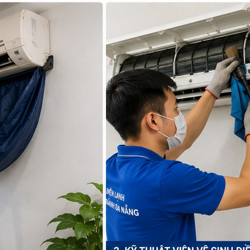 Kỹ thuật viên điện lạnh tại nhà dân ở Đà Nẵng